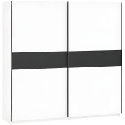 Interiax Kledingkast 'Bari' 2 Deuren | Wit/Antraciet | 204,5x200,2x60,3 cm