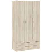 Interiax Kledingkast 'Verona' 3 Deuren, 4 Laden | Sonoma Eik | 214x110,7x51,9 cm