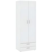 Interiax Kledingkast 'Verona' 2 Deuren, 2 Laden | Wit | 214x74x51,9 cm