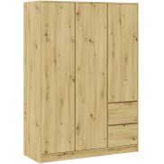 Interiax Kledingkast 'Modena' 3 Deuren, 2 Laden | Artisan Eik | 205,5x146,8x56,6 cm