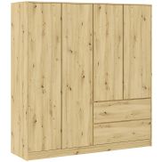 Interiax Kledingkast 'Modena' 4 Deuren, 2 Laden | Artisan Eik | 205,5x195x56,6 cm