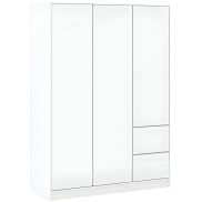 Interiax Kledingkast 'Modena' 3 Deuren, 2 Laden | Wit | 205,5x146,8x56,6 cm