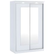 Interiax Kledingkast 'Napoli' 2 Schuifdeuren, 2 Spiegels | Wit | 194,6x120x69 cm