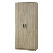 Interiax Opbergkast - Kledingkast 'Lucas' - 2 Deuren, 1 Hanger & 2 Legplanken | Sonoma Eik | 184x80x42 cm