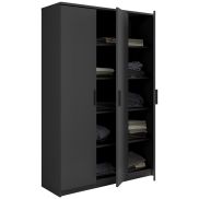 Interiax Opbergkast - Kledingkast 'Amelie' 3 deuren en 8 legplanken | Antraciet | 180x120x40 cm