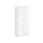 Interiax Kledingkast 'Amelie' – 2 Deuren, 1 Hanger & 1 Legplank | Wit | 180x80x54 cm