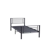 Interiax Lit Otis - Métal Gris Foncé - 90x200 cm - Inclus Sommier à Lattes