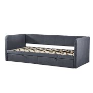 Interiax Liam Bed - Grijs Stof - 90x200cm - 2 schuiven