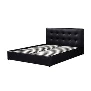 Interiax Morris Bed - Zwart PU leder - 160x200 cm - Inclusief Opbergkoffer