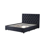 Interiax Dex Bed - Grijs Stof - 160x200 cm - Inclusief Lattenbodem