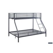 Interiax Trio Bunk Bed - Metal Dark Grey - 140/90x200 cm - Including Slatted Bases
