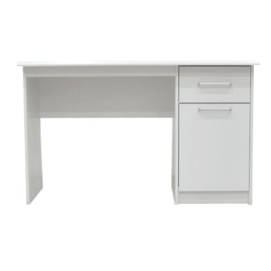 Interiax Bureau Jaxx - Blanc, 1 Tiroir 1 Porte, MDF