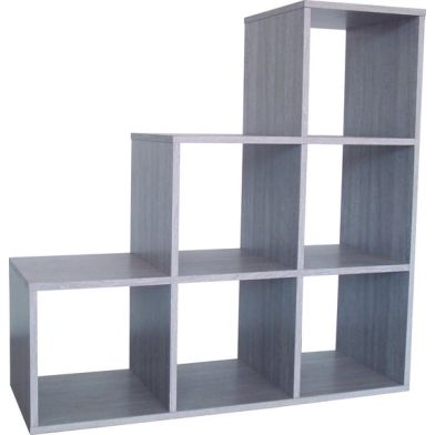 Rousseau - Meuble à Cases / Séparateur de Pièce - Gris - 106x39x106 cm