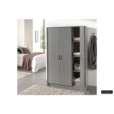 Wardrobe 'Ray' 3 Doors Grey Oak (180x120x54cm)