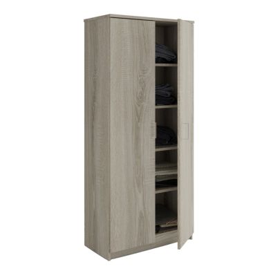 Interiax Opbergkast 'Amelie' 2 deuren en 4 legplanken Sonoma (180x80x40cm)