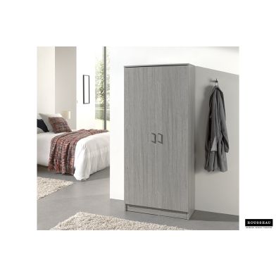Storage Cabinet 'Ray' 2 Doors and 4 Shelves Grey Oak (180x80x40cm)