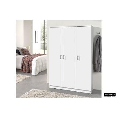 Meuble de Rangement 'Ray' 3 Portes et 4 Étagères Blanc (180x120x40cm)