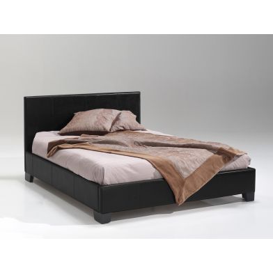Bed 'Roma' 140x200 + Lattenbodem - PU Zwart