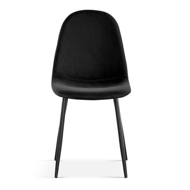 Interiax Chaise de salle à manger Lou Velours Noir