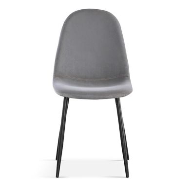 Interiax Chaise de salle à manger Lou Velours Gris