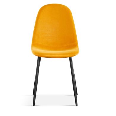 Interiax Chaise de salle à manger Lou Velours Jaune