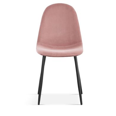 Interiax Chaise de salle à manger Lou Velours Rose