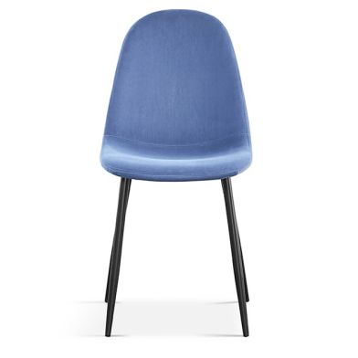 Interiax Chaise de salle à manger Lou Velours Bleu clair