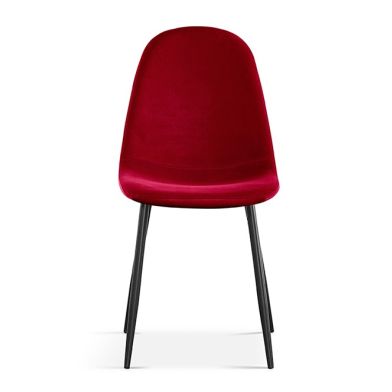 Interiax Chaise de salle à manger Lou Velours Bordeaux