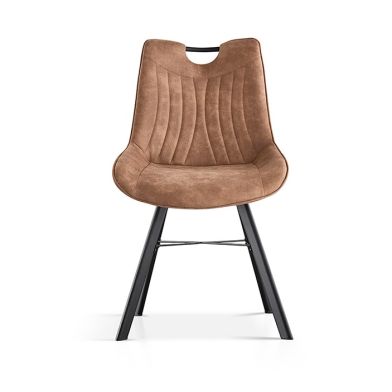 Interiax Chaise de salle à manger Ida Microfibre PU Brun Foncé