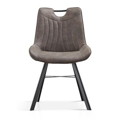 Interiax Chaise de salle à manger Ida Micro Fiber PU Gris Foncé