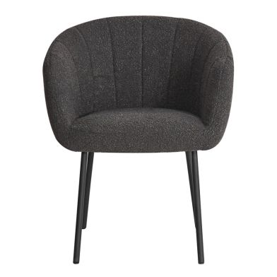  Interiax Eetkamerstoel 'Alina' Bouclé Grijs