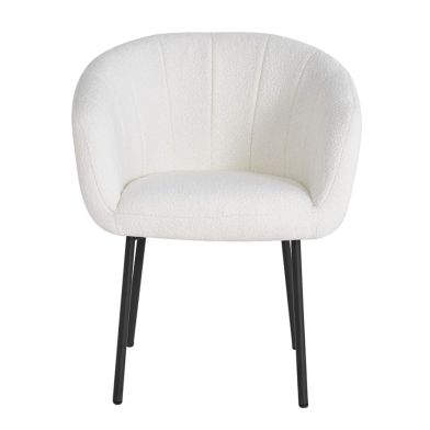 Interiax Chaise de salle à manger 'Alina' Bouclé Blanc