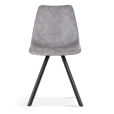 Interiax Chaise de salle à manger Anna PU Gris foncé