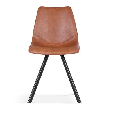 Interiax Chaise de salle à manger Anna PU Cognac