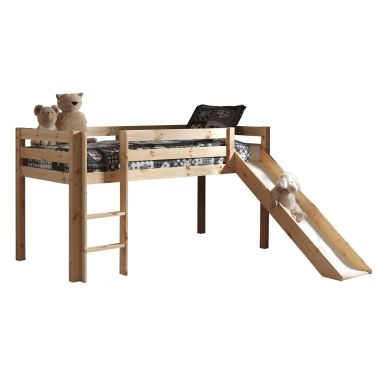 Lit Mi-Hauteur Tess avec Toboggan - Naturel