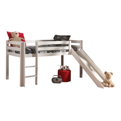 Lit Mi-Hauteur Tess avec Toboggan - Blanc