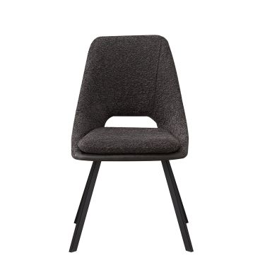 Interiax Dining Chair Ada Bouclé Grey Back PU Grey
