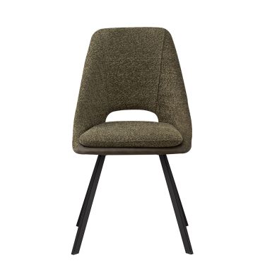 Interiax Dining Chair Ada Bouclé Green Back PU Green
