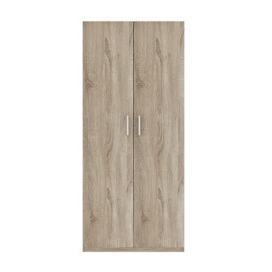 Interiax Storage Cabinet - Wardrobe 'Mila' - 2 Doors &amp; 4 Shelves | Sonoma Oak | 180x80x42 cm