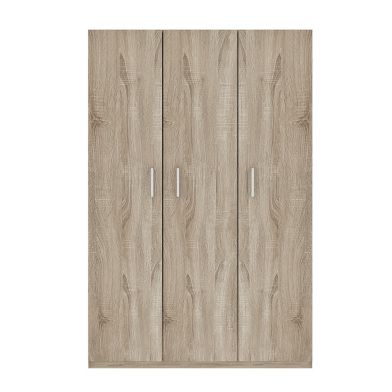 Interiax Opbergkast - Kledingkast 'Mila' - 3 Deuren & 8 Legplanken | Sonoma Eik | 180x120x42 cm