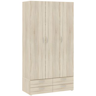 Interiax Wardrobe 'Verona' 3 Doors, 4 Drawers | Sonoma Oak | 214x110.7x51.9 cm