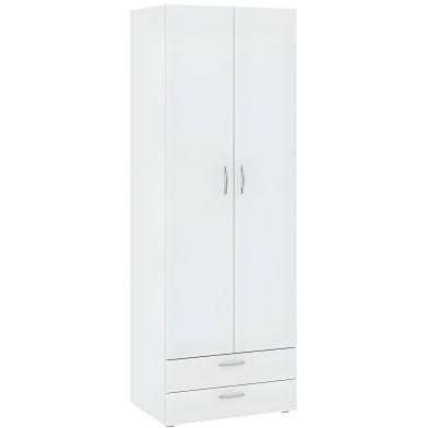 Interiax Wardrobe 'Verona' 2 Doors, 2 Drawers | White | 214x74x51.9 cm