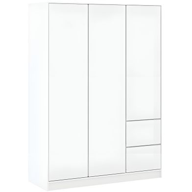 Interiax Wardrobe 'Modena' 3 Doors, 2 Drawers | White | 205.5x146.8x56.6 cm
