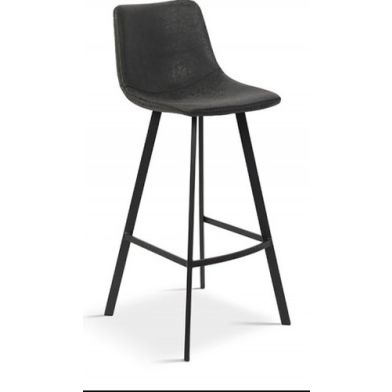 Tabouret de Bar 'Ozan' PU Noir (Hauteur d'assise 78cm)(2 par boîte)