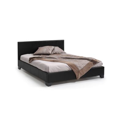 Interiax George Bed - Black PU Leather - 160x200 cm - Including Slatted Base