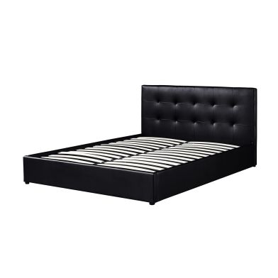 Interiax Morris Bed - Stijlvol Comfort in Zwart met lattenbodem (160 x 200 cm)