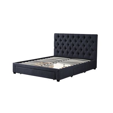  Interiax Dex Bed - Comfort inclusief 3 schuiven in Grijs met lattenbodem (160 x 200 cm) 