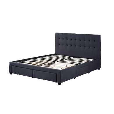 Interiax Jake bed - Grey Fabric -160x200 cm - Including Slatted Base