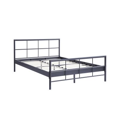 Interiax Lucas Bed - Metal Dark Grey - 140x200 cm - Including Slatted Base