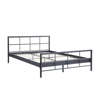 Interiax Lucas Bed - Metal Dark Grey - 160x200 cm - Including Slatted Base